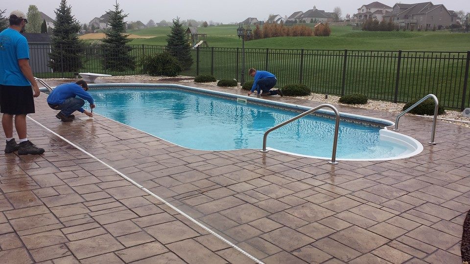 Pilot family completed inground pool with safety fencing in Lehigh Valley neighborhood